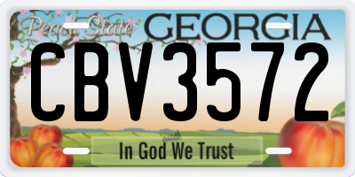 GA license plate CBV3572
