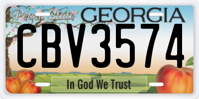 GA license plate CBV3574