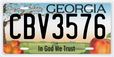 GA license plate CBV3576