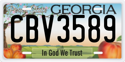 GA license plate CBV3589