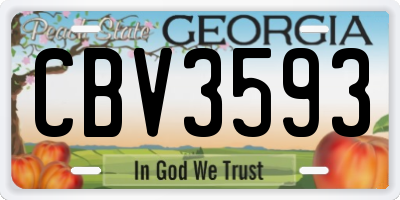 GA license plate CBV3593