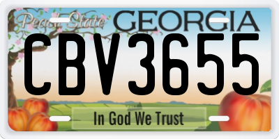 GA license plate CBV3655