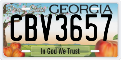 GA license plate CBV3657