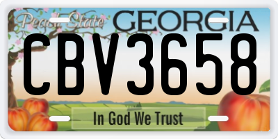 GA license plate CBV3658