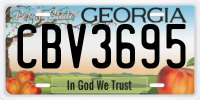 GA license plate CBV3695