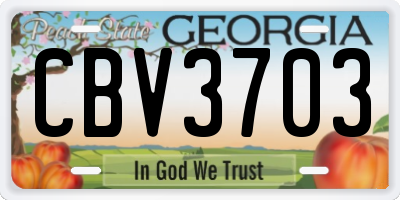 GA license plate CBV3703