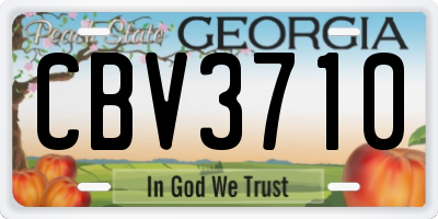 GA license plate CBV3710