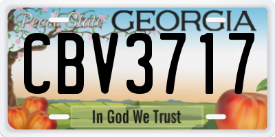 GA license plate CBV3717