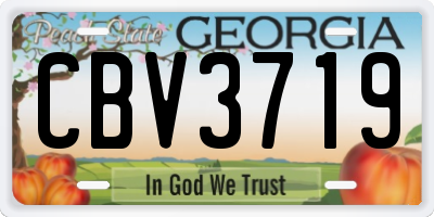 GA license plate CBV3719