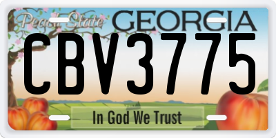 GA license plate CBV3775