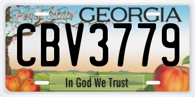GA license plate CBV3779