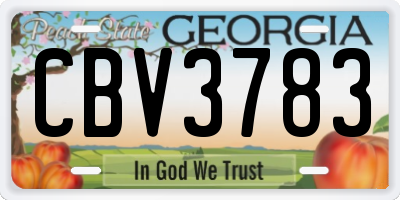 GA license plate CBV3783