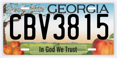 GA license plate CBV3815