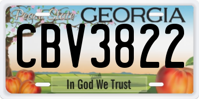 GA license plate CBV3822