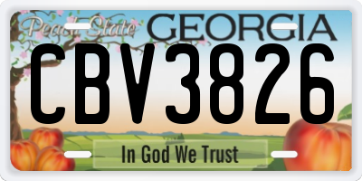 GA license plate CBV3826