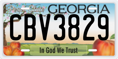 GA license plate CBV3829