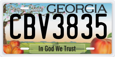 GA license plate CBV3835