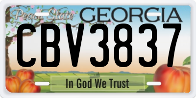 GA license plate CBV3837
