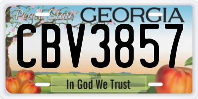 GA license plate CBV3857