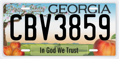 GA license plate CBV3859