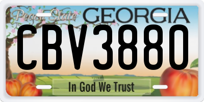 GA license plate CBV3880