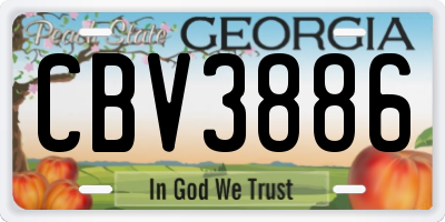 GA license plate CBV3886