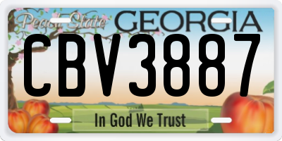 GA license plate CBV3887