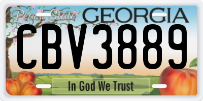 GA license plate CBV3889