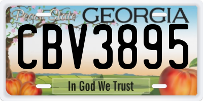 GA license plate CBV3895