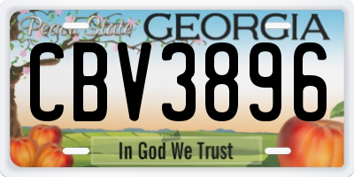 GA license plate CBV3896