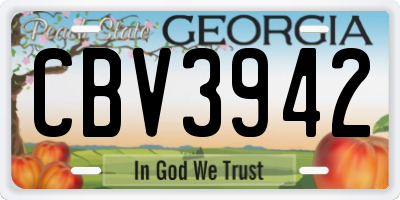 GA license plate CBV3942