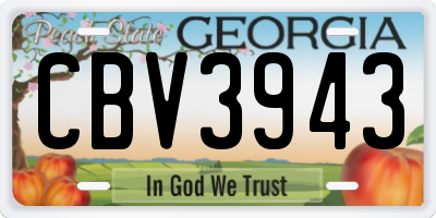 GA license plate CBV3943