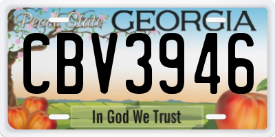GA license plate CBV3946