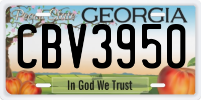 GA license plate CBV3950