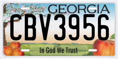 GA license plate CBV3956