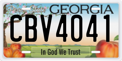 GA license plate CBV4041