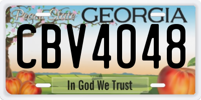 GA license plate CBV4048