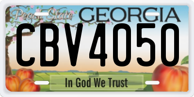 GA license plate CBV4050