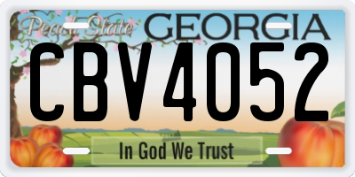 GA license plate CBV4052