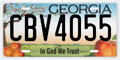 GA license plate CBV4055
