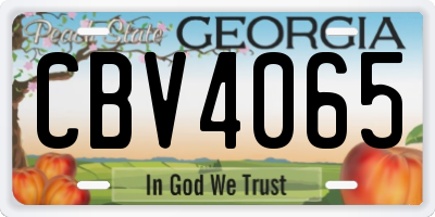 GA license plate CBV4065