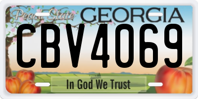 GA license plate CBV4069