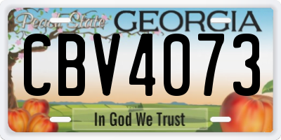GA license plate CBV4073