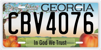 GA license plate CBV4076