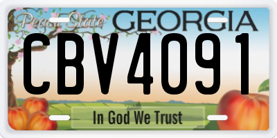 GA license plate CBV4091
