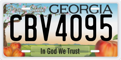 GA license plate CBV4095