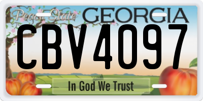 GA license plate CBV4097