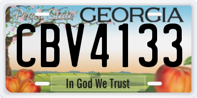 GA license plate CBV4133