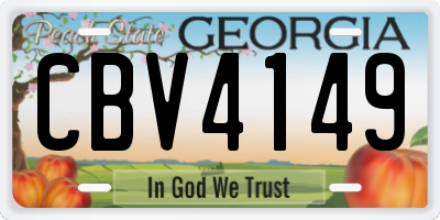 GA license plate CBV4149