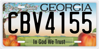 GA license plate CBV4155
